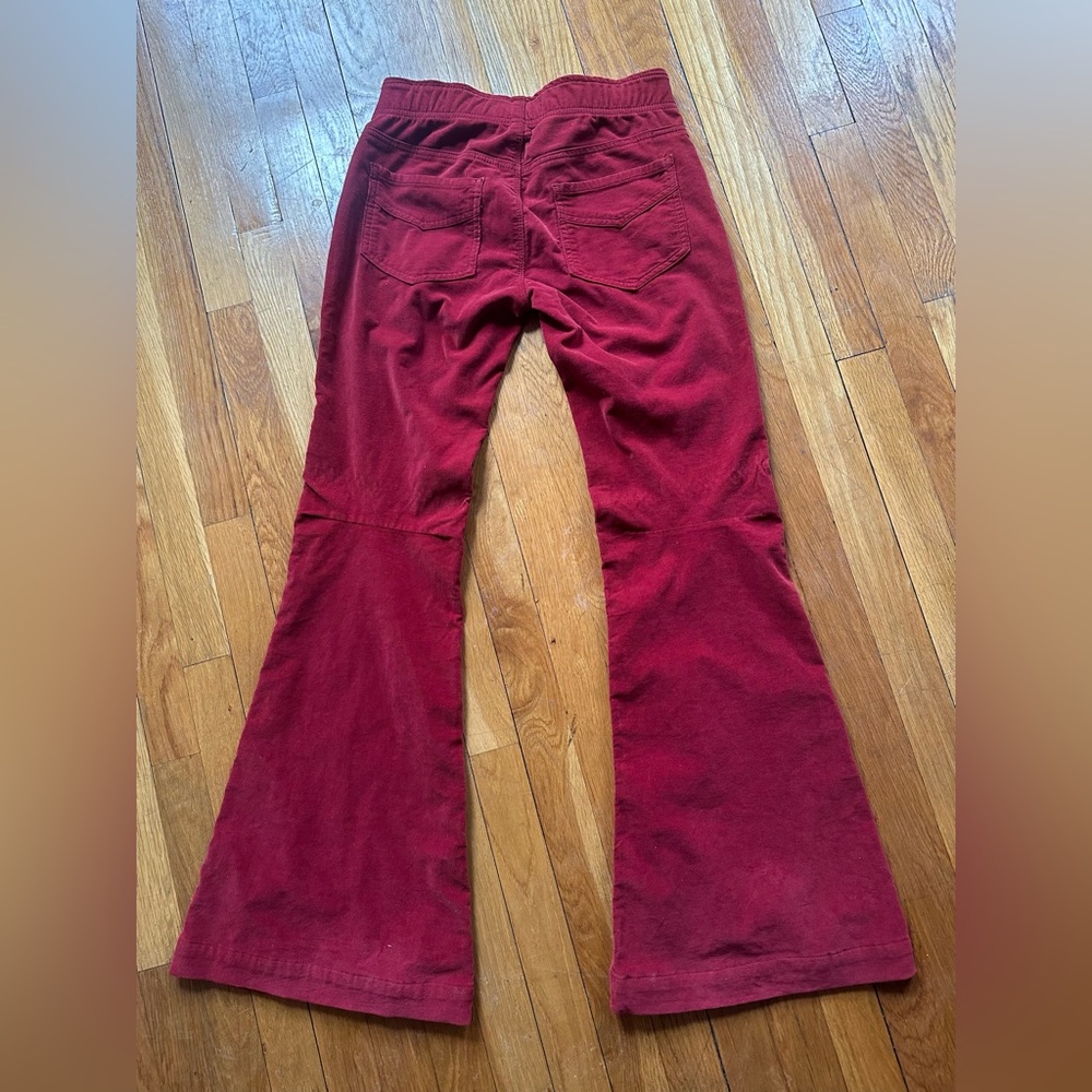 Free People Red//Burgundy Corduroy flare jeans.  33 inseam!
